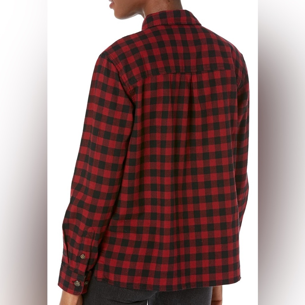 Carhartt Shirt Women's Flannel Rugged Flex Loose Buffalo Plaid Red Size 2XL - Picture 2 of 11